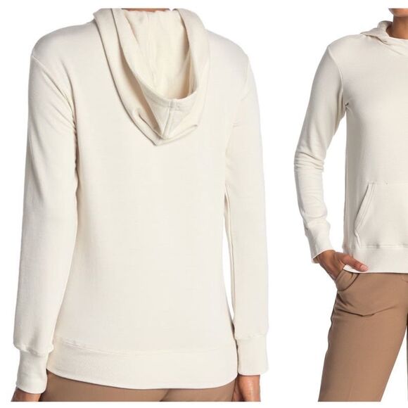 NEW T Tahari Long Sleeve Hooded Half Zip Fleece Top Size Small - Picture 2 of 11